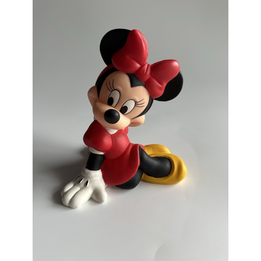 Disney Vintage Minnie Mouse Coin Bank Original W Plug Solid Dress Piggy Licensed